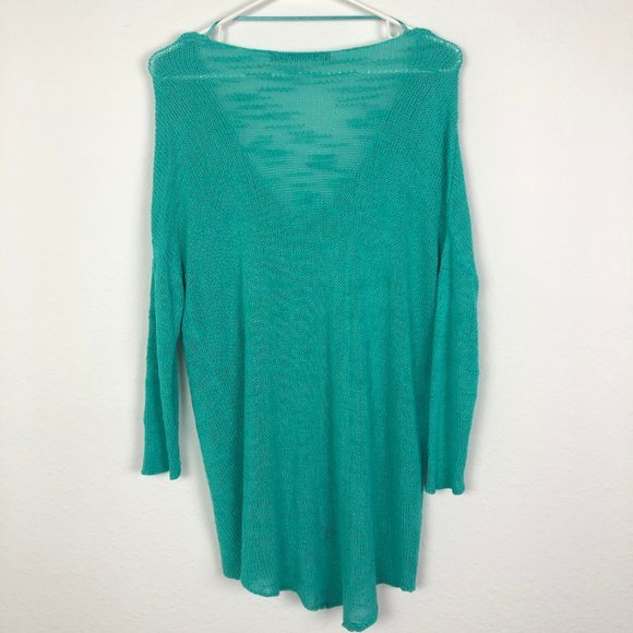 Zara Knit Longsleeve Sweater Turquoise Size M - Picture 2 of 5